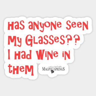 Glasses  - Magpie Springs - Adelaide Hills Wine Region - Fleurieu Peninsula - Winery Sticker